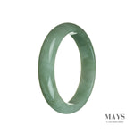 Genuine Natural Green Burma Jade Bangle - 58mm Semi Round