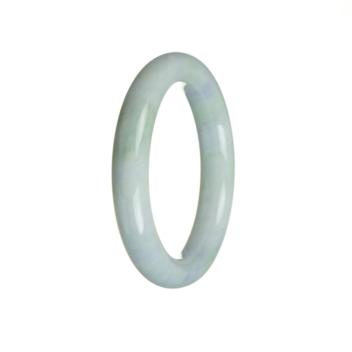 Authentic Grade A Lavender with Green Burma Jade Bracelet - 56mm Round