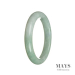 Real Untreated Green with White Jadeite Bracelet - 63mm Semi Round