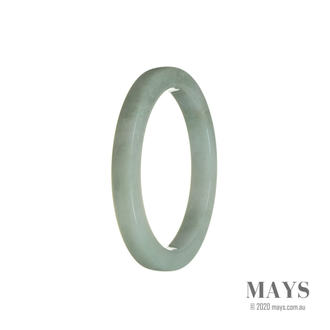 Genuine Type A White Jadeite Jade Bracelet - 56mm Thin