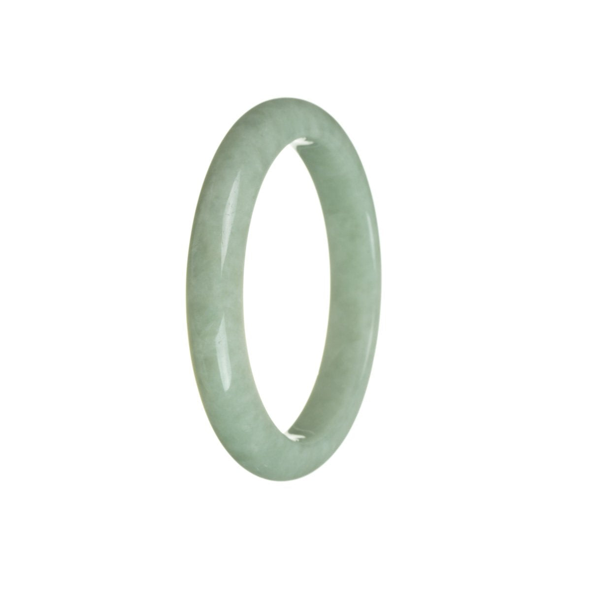 Genuine Grade A Green Jade Bangle Bracelet - 57mm Half Moon