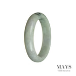 Authentic Untreated Green with Lavender Burma Jade Bangle Bracelet - 58mm Half Moon