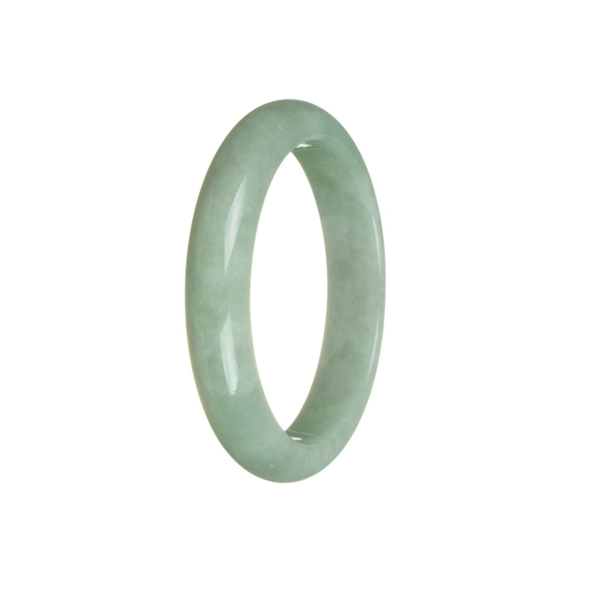 Real Grade A Green Jadeite Jade Bangle - 58mm Half Moon