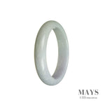 Genuine Grade A Lavender with Green Burma Jade Bracelet - 55mm Half Moon