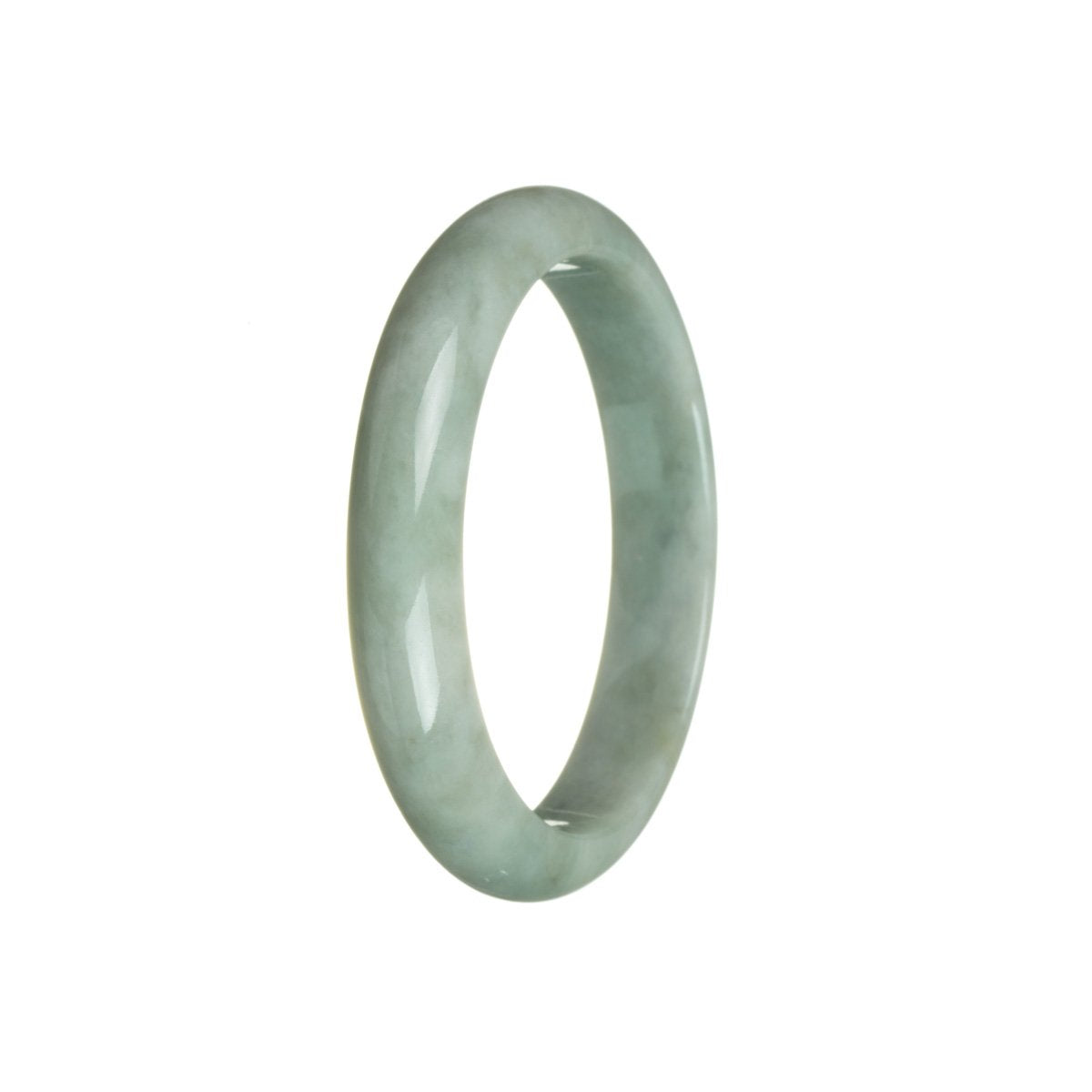 Certified Grade A Green Burmese Jade Bracelet - 59mm Half Moon