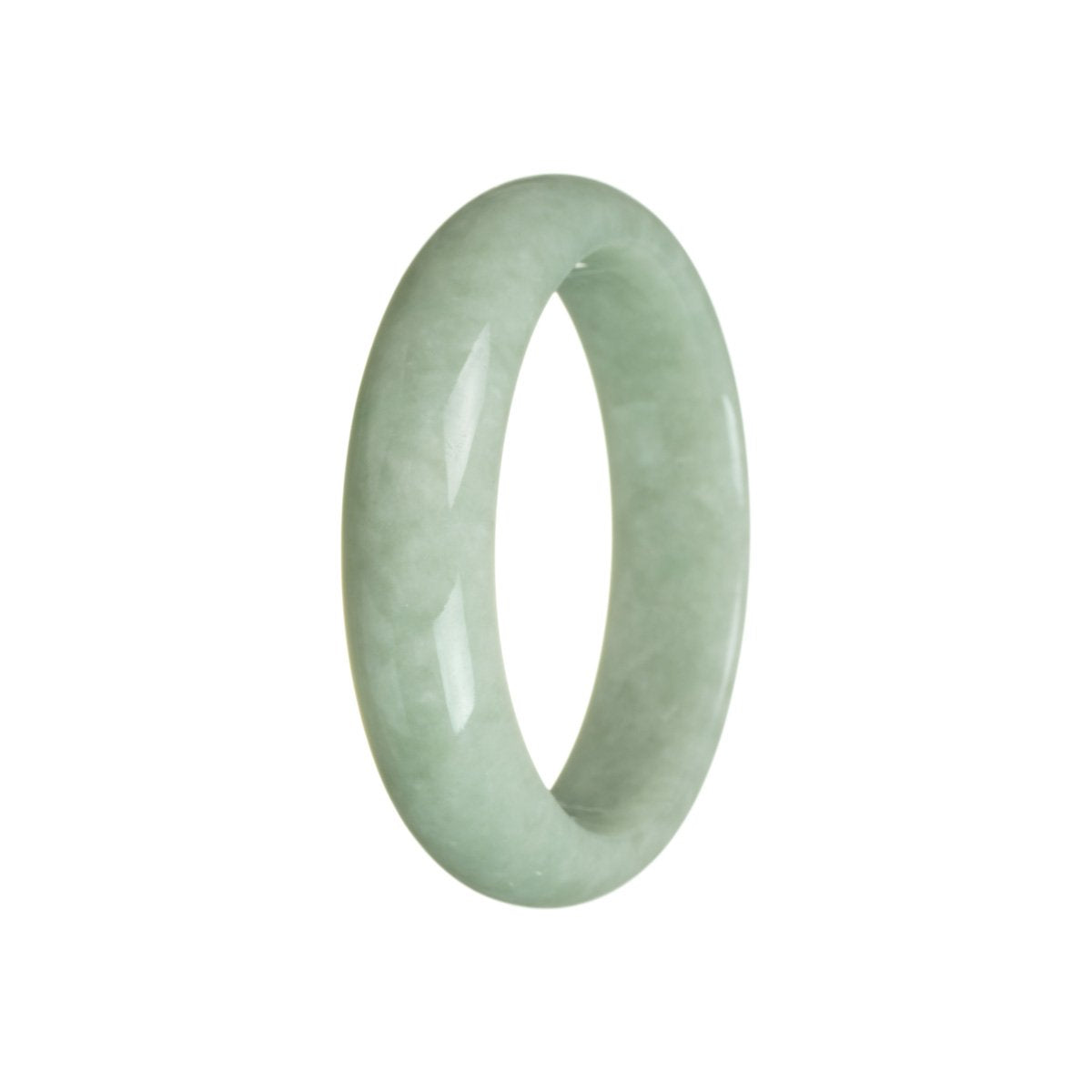 Genuine Natural Green Burmese Jade Bangle - 58mm Half Moon