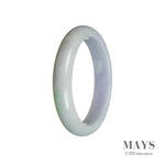 Genuine Grade A Lavender Jadeite Bangle Bracelet - 60mm Half Moon