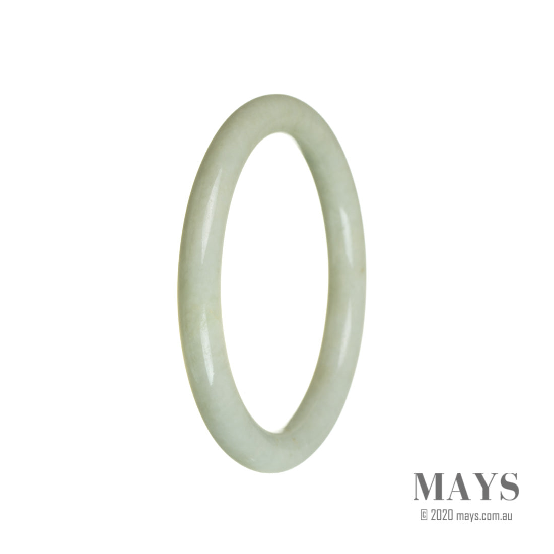 Genuine Natural Pale Green Jade Bangle Bracelet - 60mm Oval