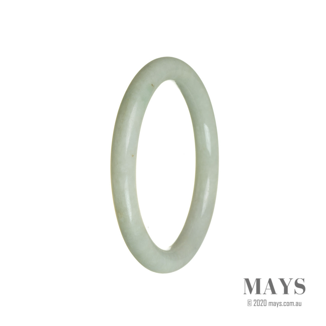 Genuine Untreated Pale Green Jade Bangle Bracelet - 58mm Oval