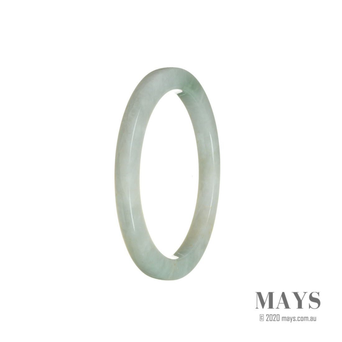 Authentic Grade A White Jadeite Jade Bangle - 56mm Thin