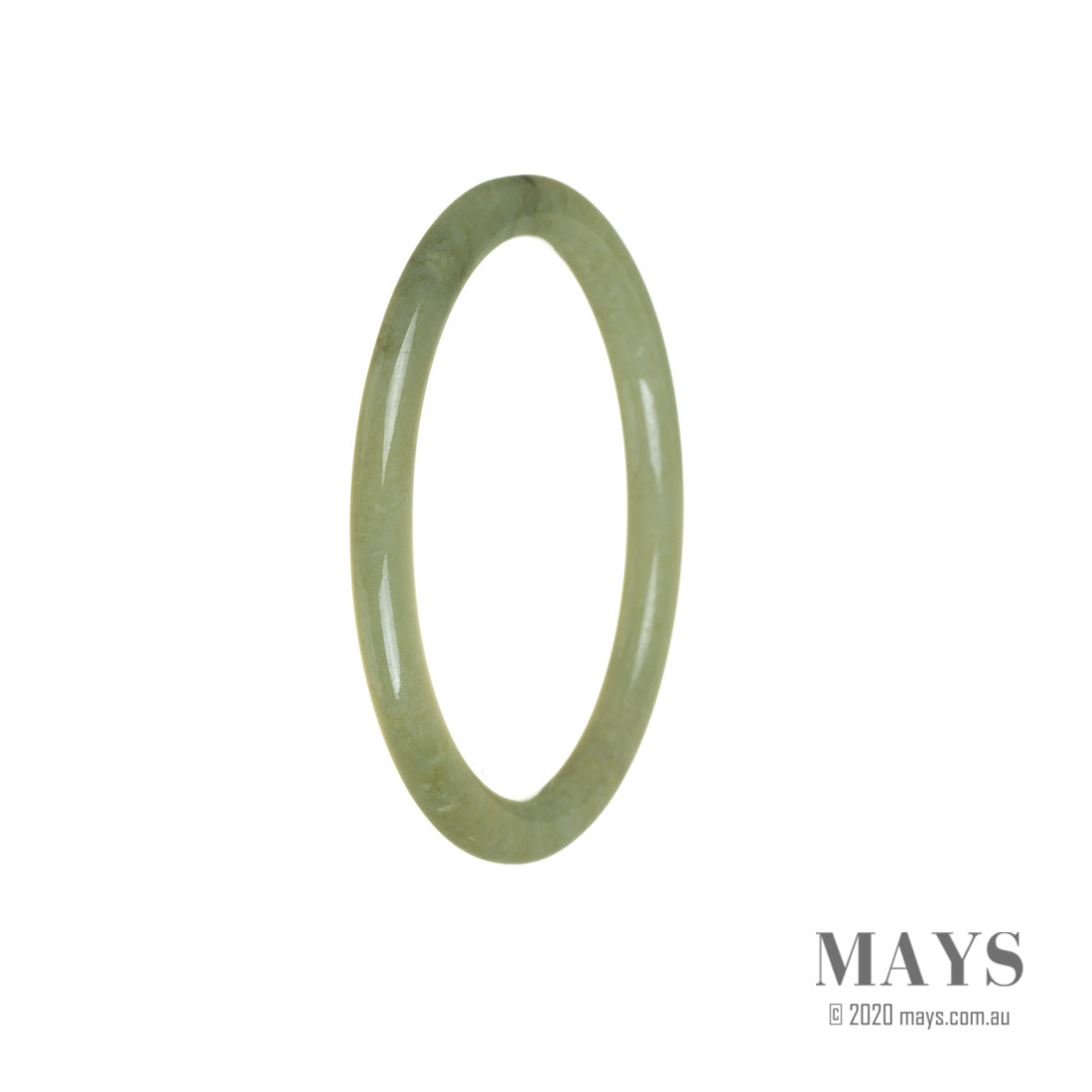 Certified Untreated Yellowish Green Traditional Jade Bangle - 58mm Thin