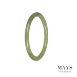 Certified Untreated Yellowish Green Traditional Jade Bangle - 58mm Thin