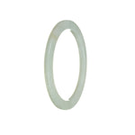 Genuine Untreated White with Pale Green Jade Bangle Bracelet - 59mm Thin