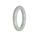 A round lavender and pale green jade bangle bracelet, perfect for adding a touch of elegance to any outfit.