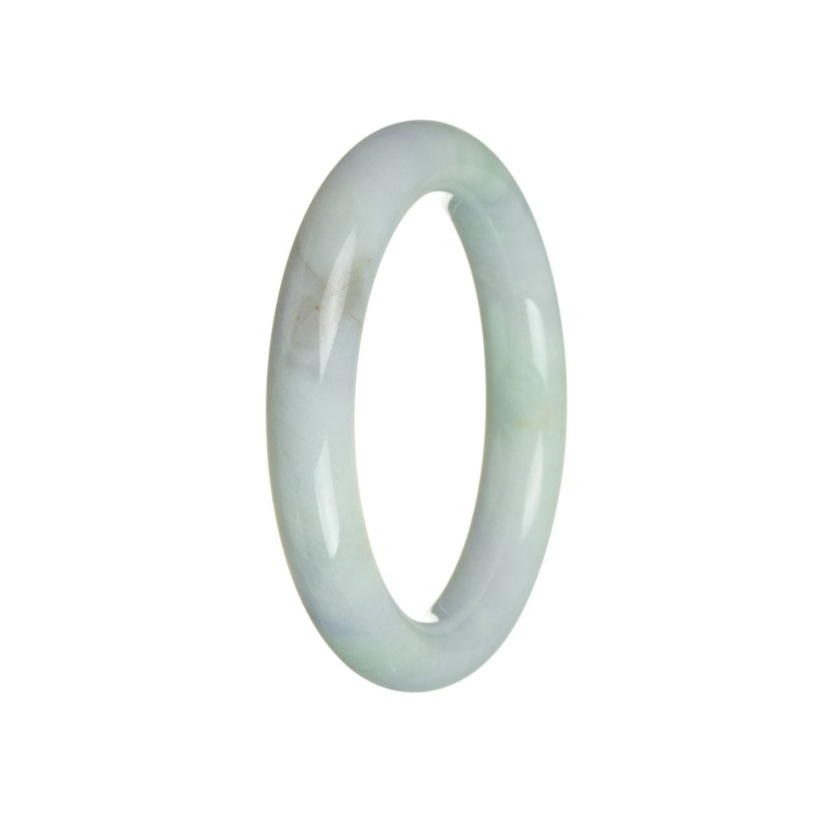 Real Untreated Green with Lavender Jadeite Bangle Bracelet - 56mm Round