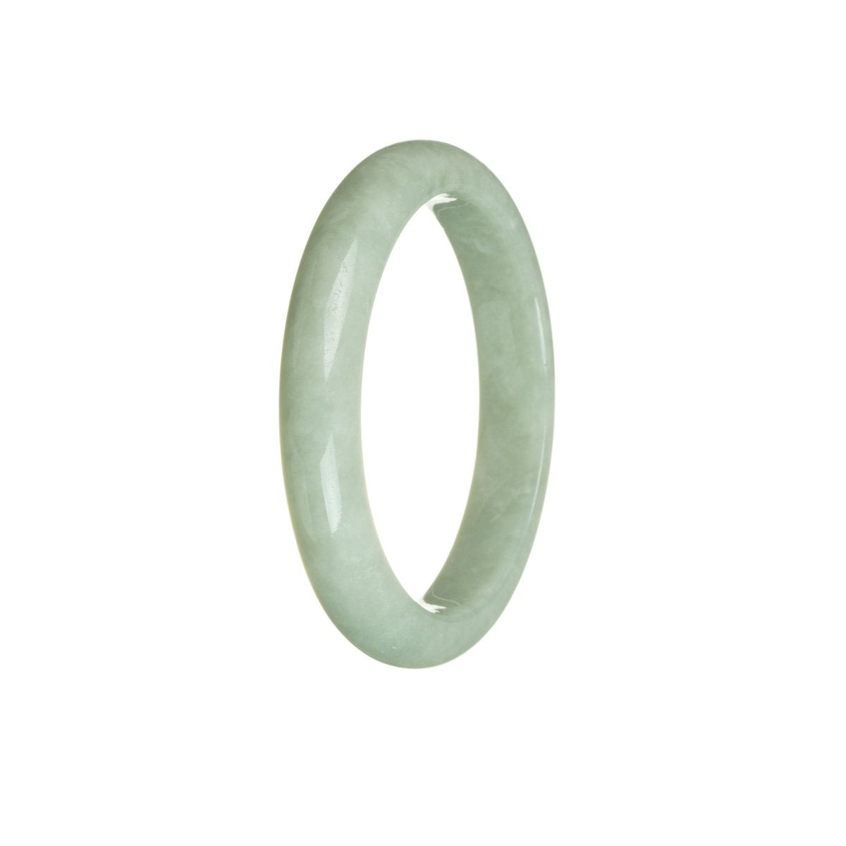 Authentic Grade A Green Jade Bracelet - 55mm Half Moon