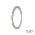 A delicate light green Burmese jade bangle bracelet, untreated and measuring 60mm in width. From MAYS collection.