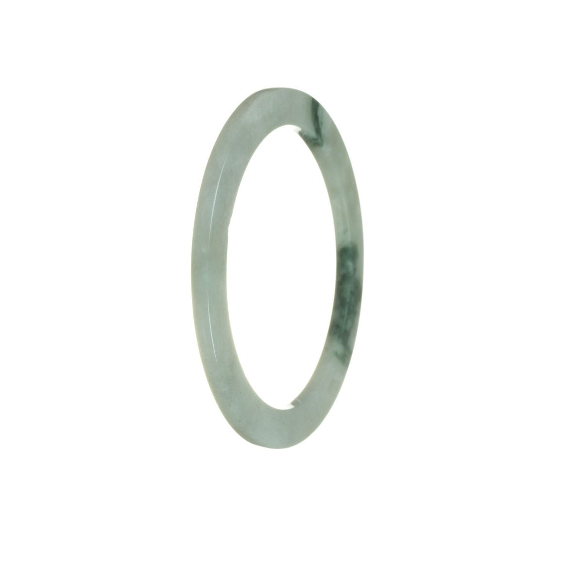 Real Type A Flower Burmese Jade Bracelet - 55mm Thin
