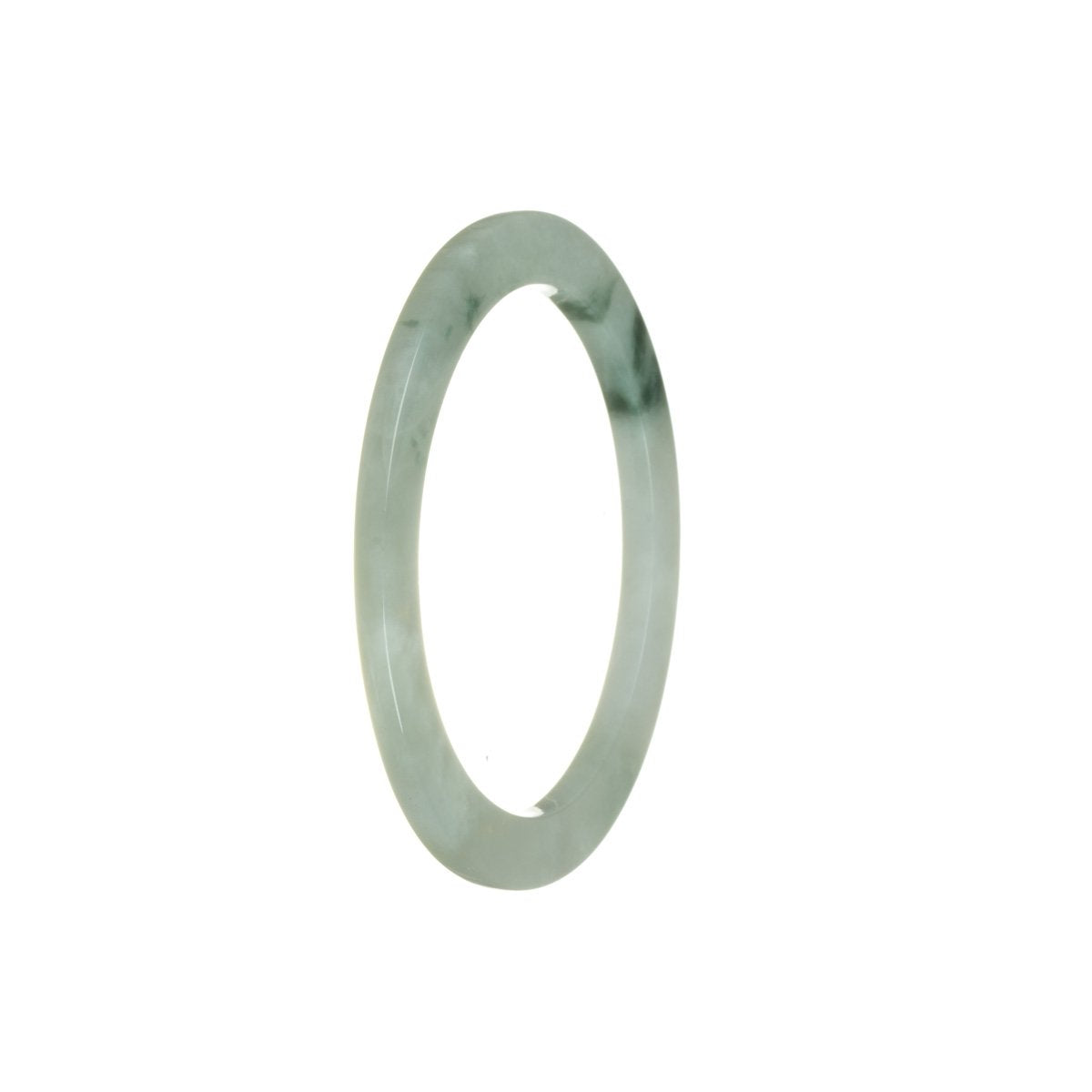 Genuine Type A Flower Jade Bangle Bracelet - 55mm Thin
