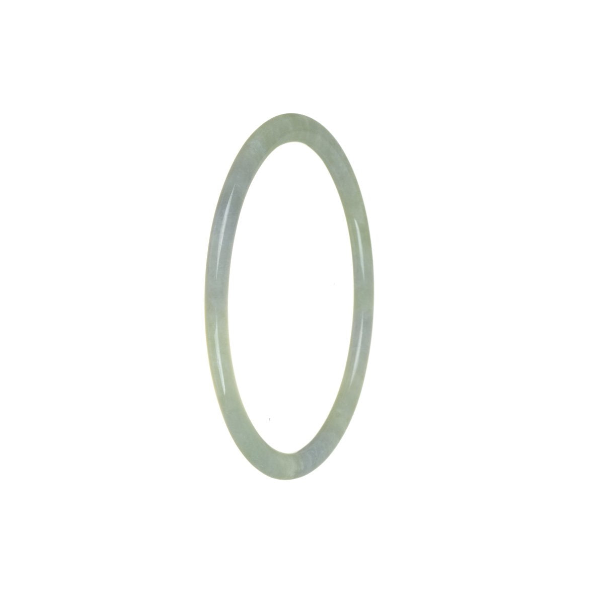 Authentic Grade A Green with Lavender Burma Jade Bangle Bracelet - 58mm Thin