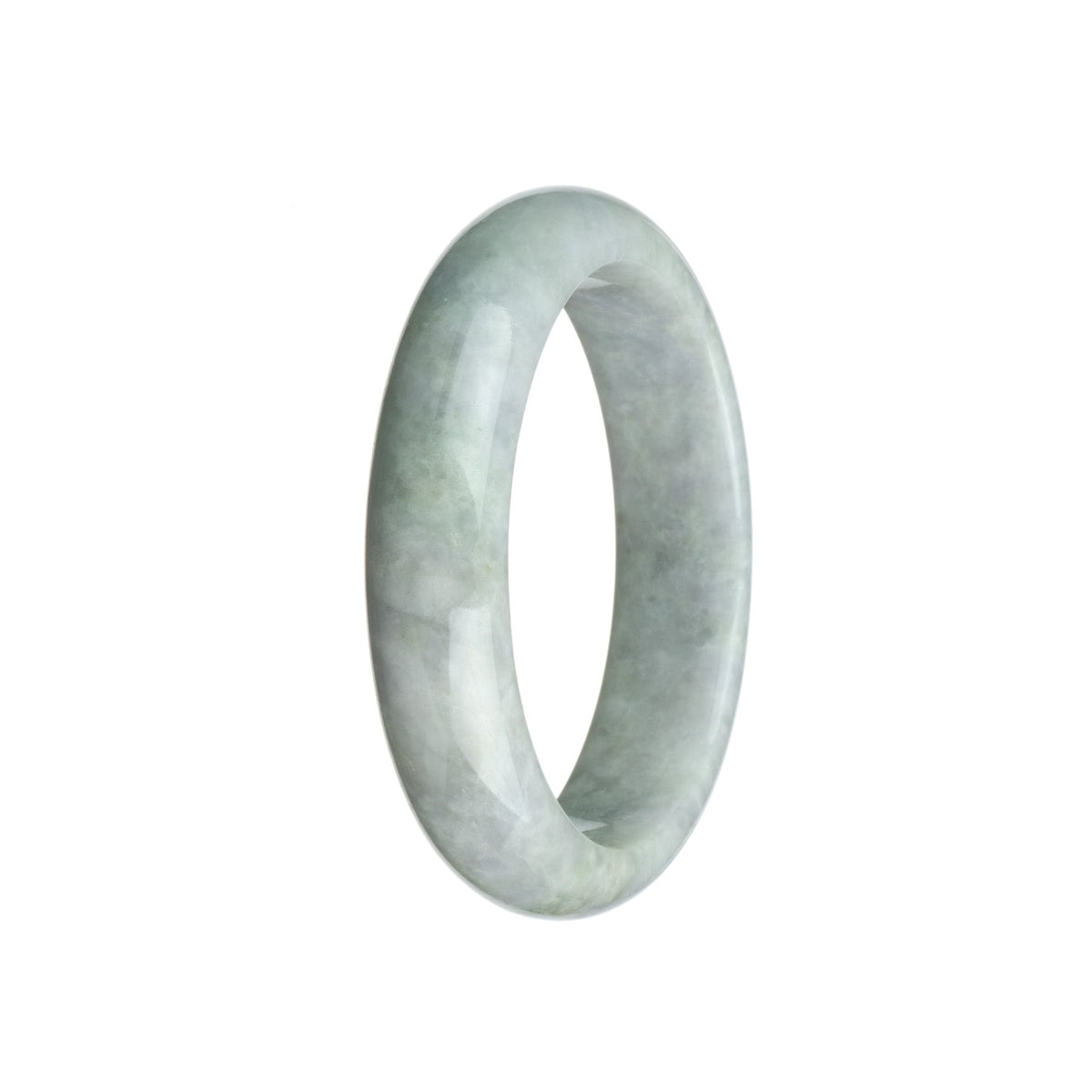 Genuine Untreated Lavender Traditional Jade Bangle Bracelet - 58mm Half Moon