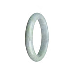 A beautiful lavender jade bangle bracelet with a half moon design, made of genuine untreated jadeite.