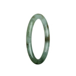 A close-up image of a petite round bangle bracelet made of genuine Type A white jadeite. The bracelet features a deep green color and is part of the MAYS™ collection.