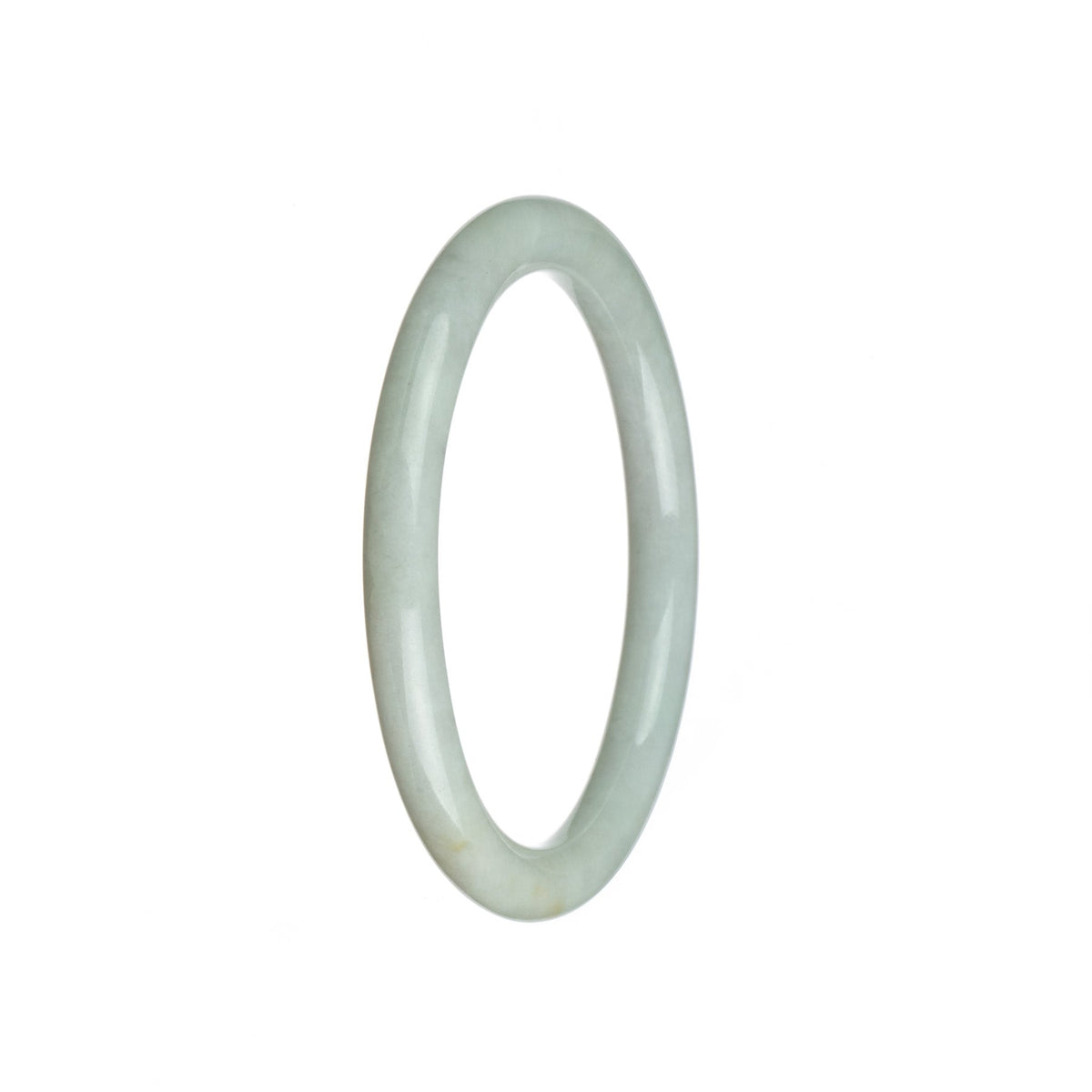 A small round white jade bangle with a Grade A certification, perfect for adding a touch of elegance to any outfit.