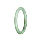 Genuine Untreated Light green pattern Jadeite Jade Bangle - 56mm Petite Round