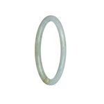 A close-up photo of a white and lavender jade bangle bracelet with a petite round shape, made from authentic Grade A traditional jade. The bracelet is from the MAYS™ collection.
