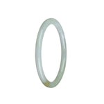 Real Grade A White and Lavender Jadeite Bangle - 63mm Petite Round