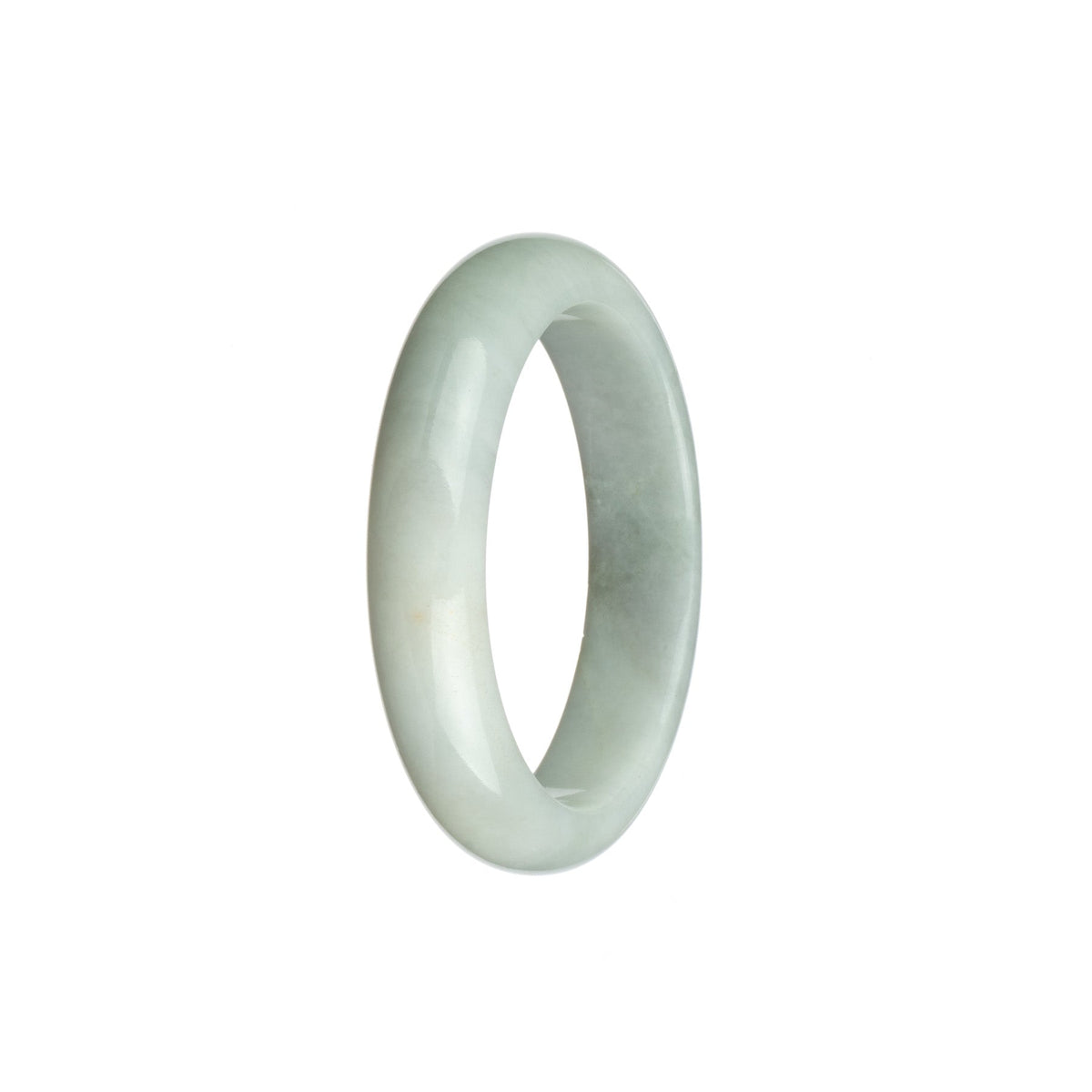 Real Grade A White Traditional Jade Bangle Bracelet - 51mm Half Moon