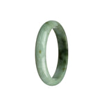 A half-moon shaped traditional jade bracelet made of real natural grey jade with hints of olive green.