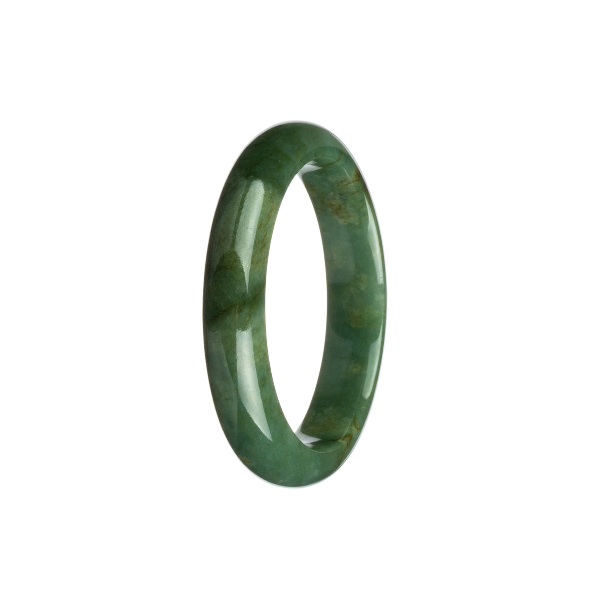 A beautiful green jadeite bracelet with a semi-round shape, measuring 54mm in size. Perfect for adding an elegant touch to any outfit.