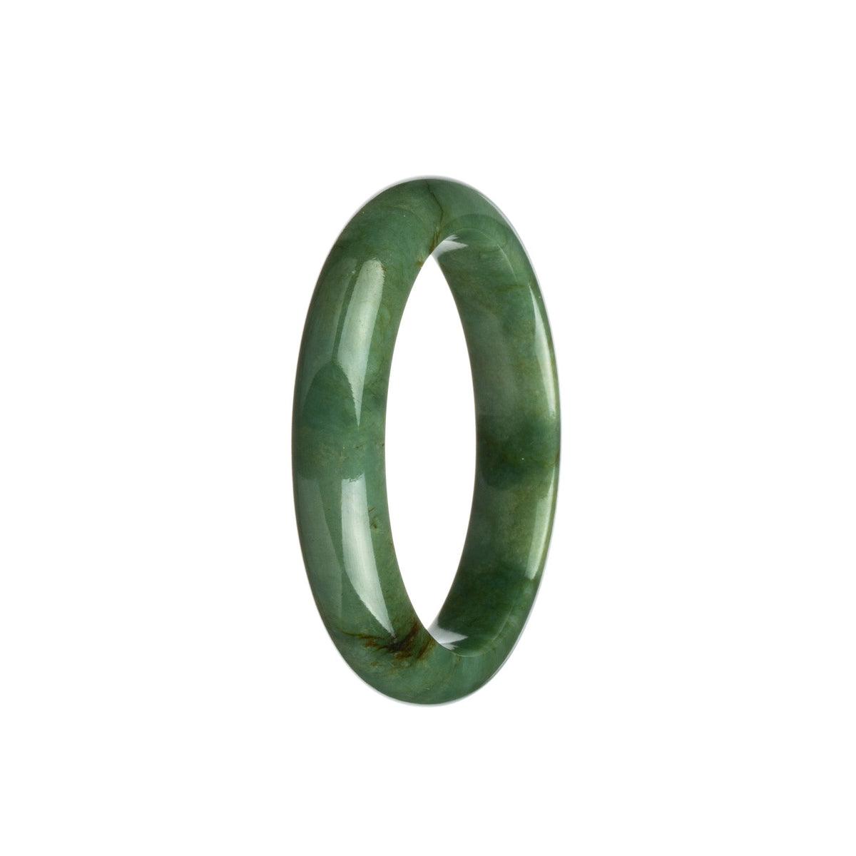 Genuine Grade A Green Jadeite Bracelet - 54mm Semi Round