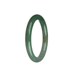 A close-up of a petite round bracelet made from certified Grade A Green and White Jadeite Jade, with vibrant hues of green and white. The smooth and polished surface of the bracelet reflects light, showcasing its exquisite craftsmanship.