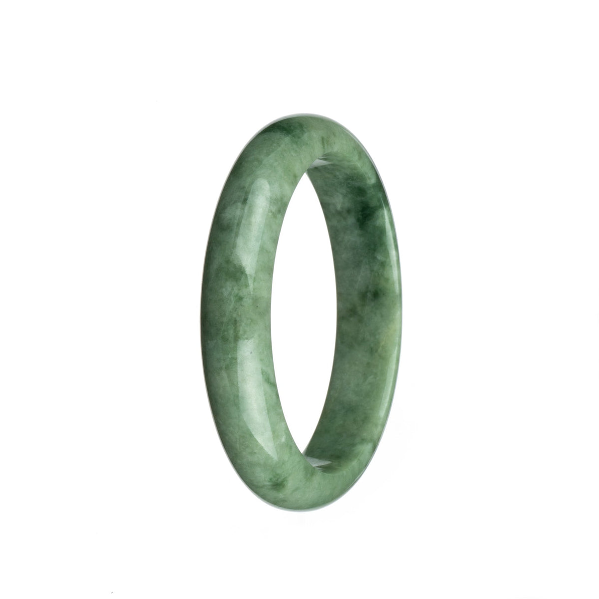 Genuine Grade A Light Green Burmese Jade Bracelet - 59mm Half Moon