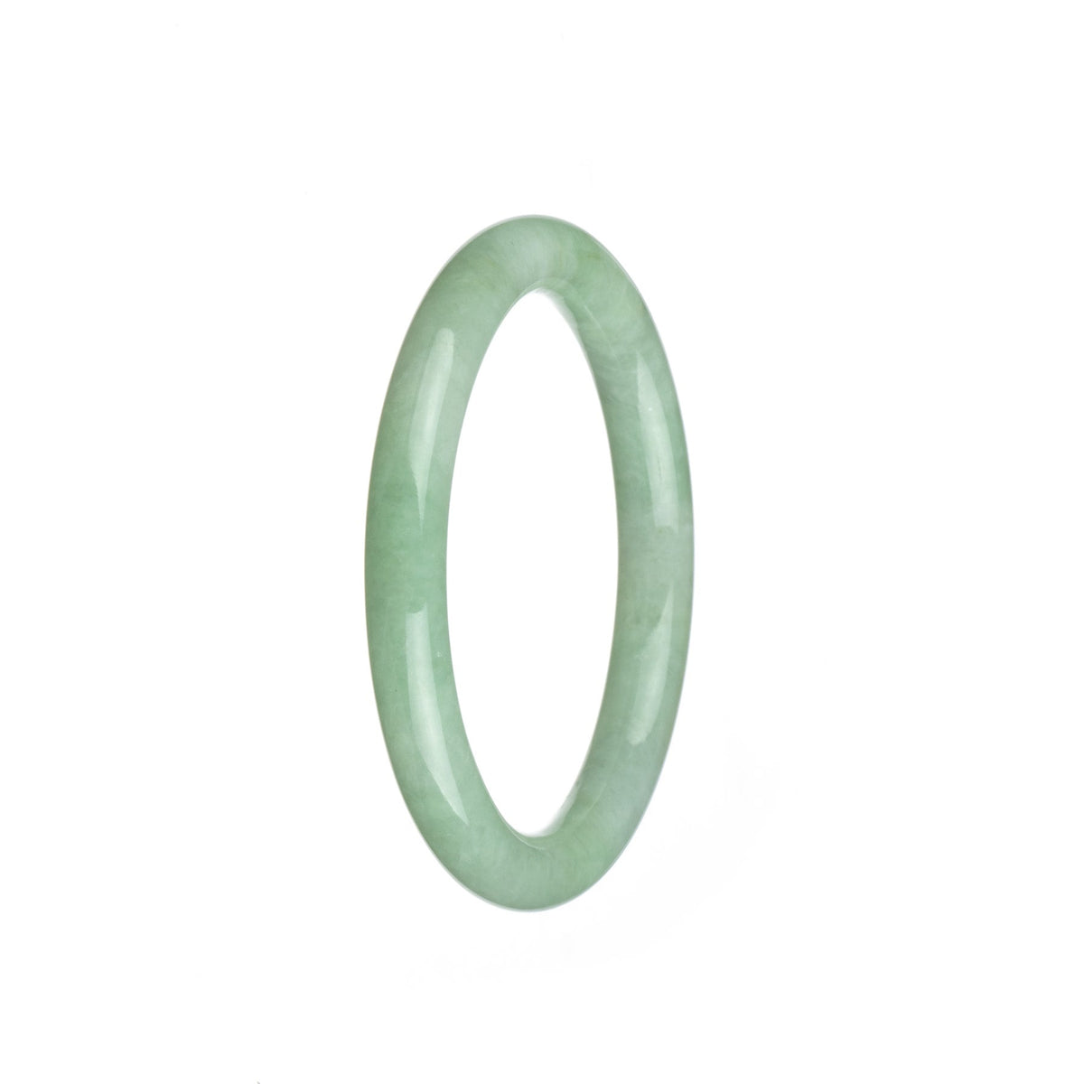 Genuine Grade A Light Green Burmese Jade Bangle - 55mm Petite Round