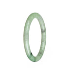 Authentic Type A Pale Green Pattern Burma Jade Bangle - 59mm Petite Round