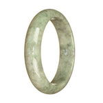 Real Untreated Grey Pattern Jade Bangle - 59mm Half Moon