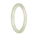 Real Natural White Traditional Jade Bangle - 58mm Half Moon