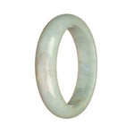 A greyish lavender jadeite jade bangle in a half moon shape, measuring 55mm. Expertly crafted and genuine Grade A quality from MAYS™.