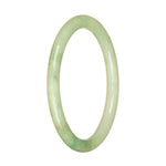 Genuine Grade A Light Green with Apple Green Burmese Jade Bangle Bracelet - 60mm Petite Round