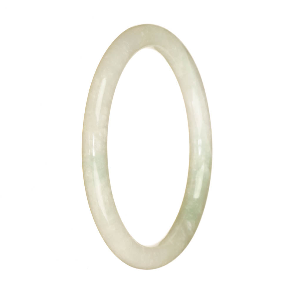 A small, round, untreated pale green jade bangle with a diameter of 60mm, sold by MAYS.