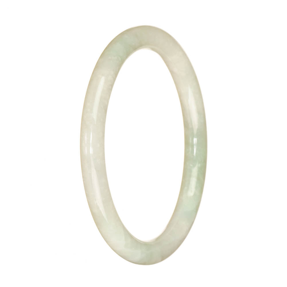 Genuine Type A Pale Green Jade Bangle - 60mm Petite Round