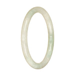 Genuine Type A Pale Green Jade Bangle - 60mm Petite Round
