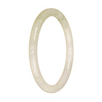 Authentic Grade A White Traditional Jade Bangle Bracelet - 61mm Petite Round