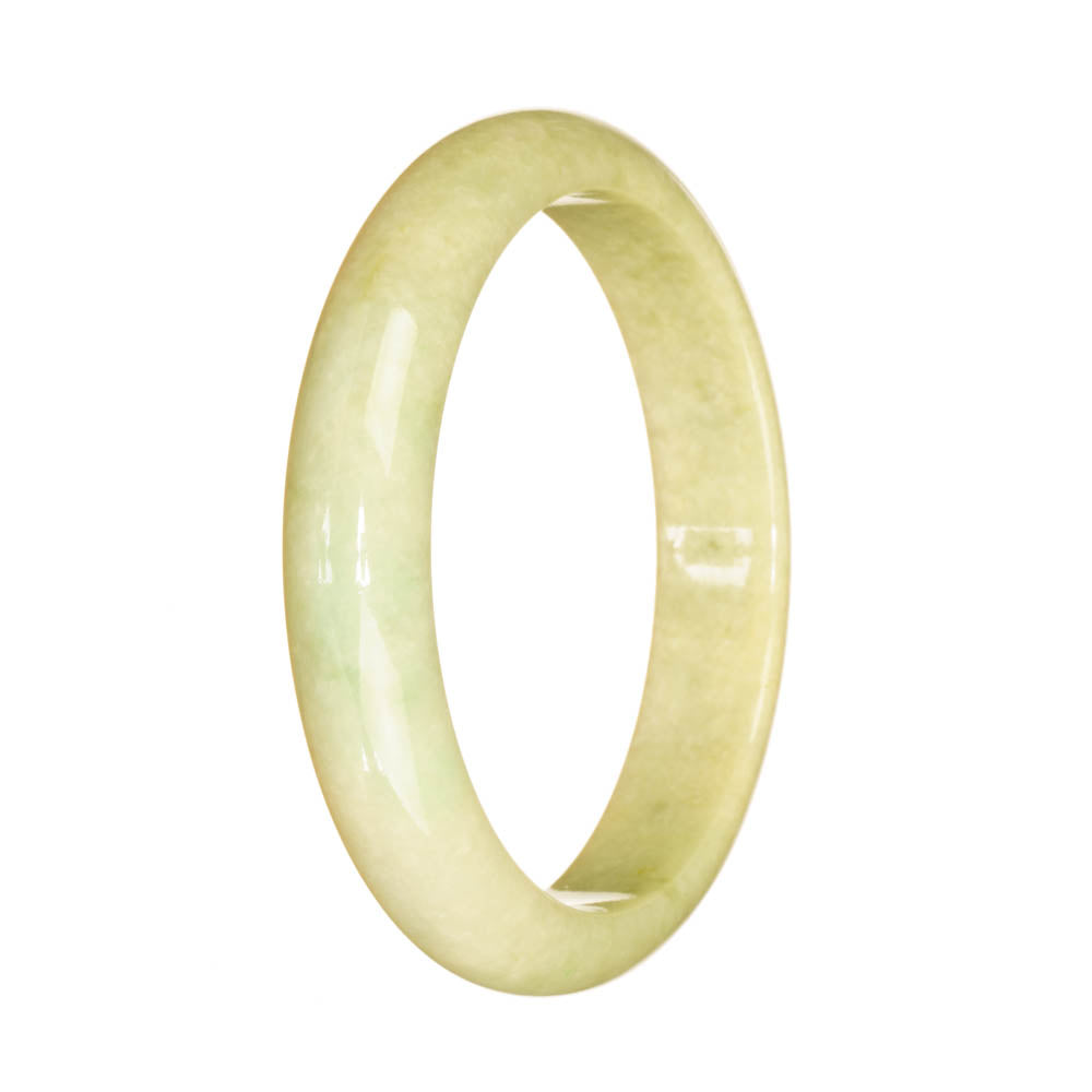 Genuine Natural Light Green Jadeite Jade Bracelet - 59mm Half Moon