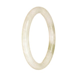 A small round white jade bangle bracelet with a genuine grade A quality. Perfect for petite wrists, measuring 59mm in diameter. From the MAYS™ collection.