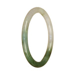 Certified Grade A White and Green Burma Jade Bangle - 60mm Petite Round
